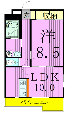 サンウィッシュ 105号室 間取り