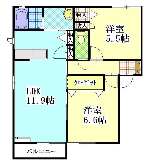 エスポアⅠ 201号室 間取り