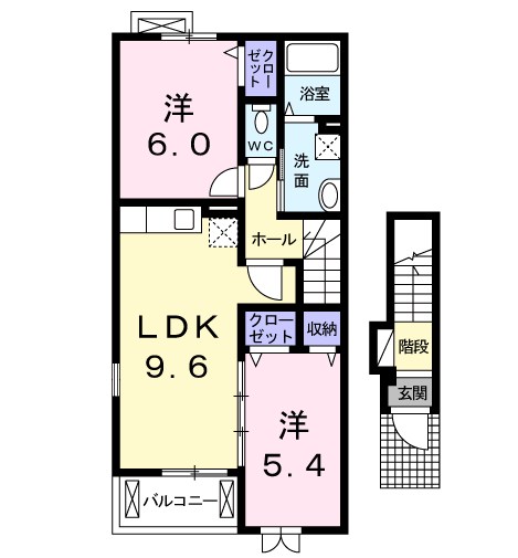 マリージョアⅡ 201号室 間取り