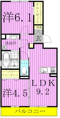 パインヒルズ胡録台 202号室 間取り