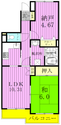 ガレット松戸元山 101号室 間取り