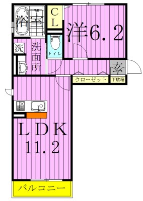 グレイス 103号室 間取り