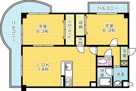 ニューガイア上石田 401号室 間取り