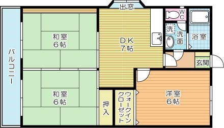ヒルズ守恒  403号室 間取り