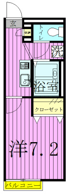 アムールみどりⅡ 104号室 間取り