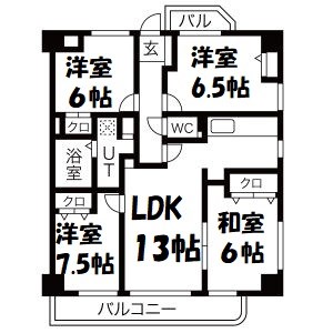 グランドハイリス本山 間取り図