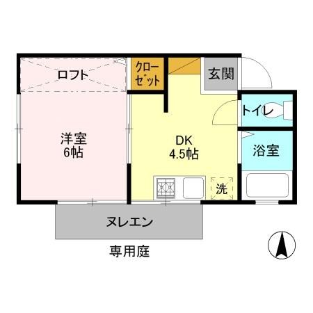 キャッスル下矢切 105号室 間取り