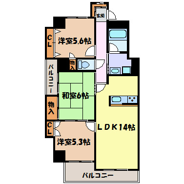 シュロス東白壁 間取り図