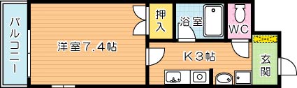 エトワール穴生 306号室 間取り