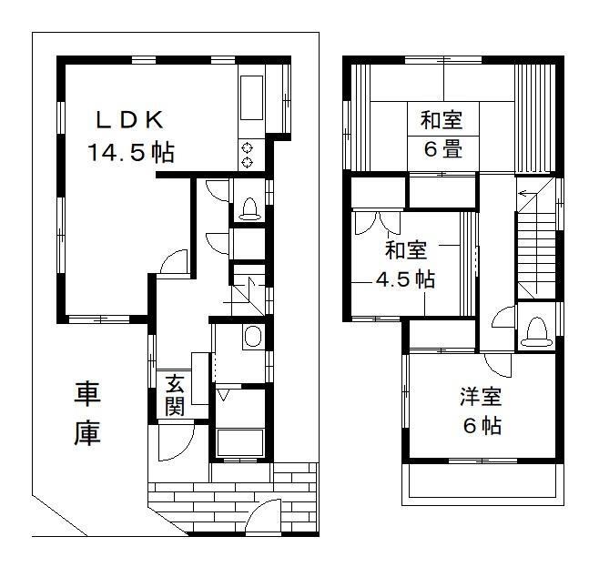 くぬぎ山一戸建貸家 間取り
