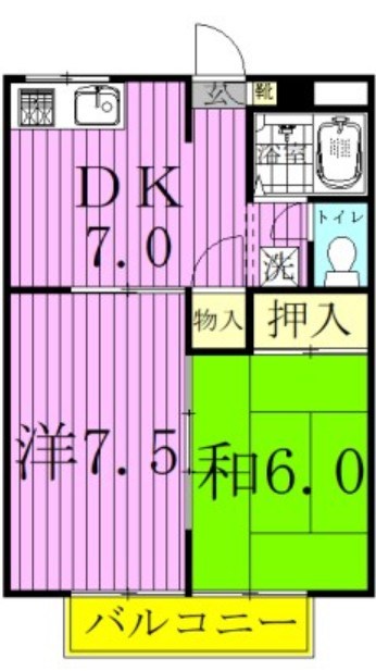 クレストパレス参番館 104号室 間取り