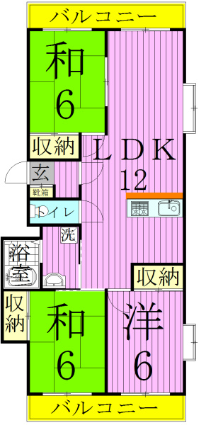 ラフィーヌ・太陽 401号室 間取り