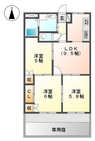 イーストピア 102号室 間取り