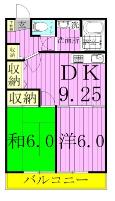 ラフィーヌ　吉野Ａ棟 207号室 間取り