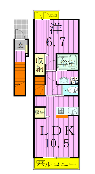 プルメリア 202号室 間取り