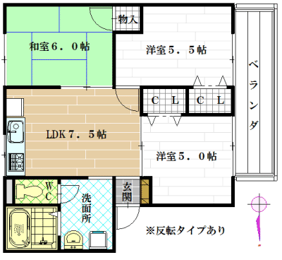 エスペランザ　　（西木の本） 間取り