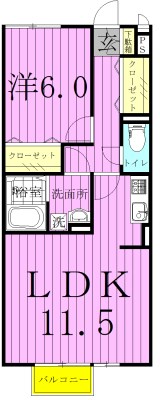 ニューオークス 103号室 間取り