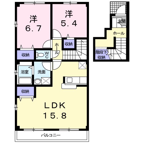 ピーヌスI 203号室 間取り
