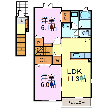 メゾン　ナチュール 203号室 間取り