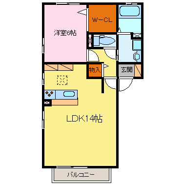 プルミエ D202号室 間取り