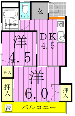 アーバンハイツ六実 2001号室 間取り