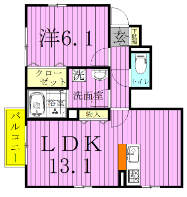 ドエル 106号室 間取り