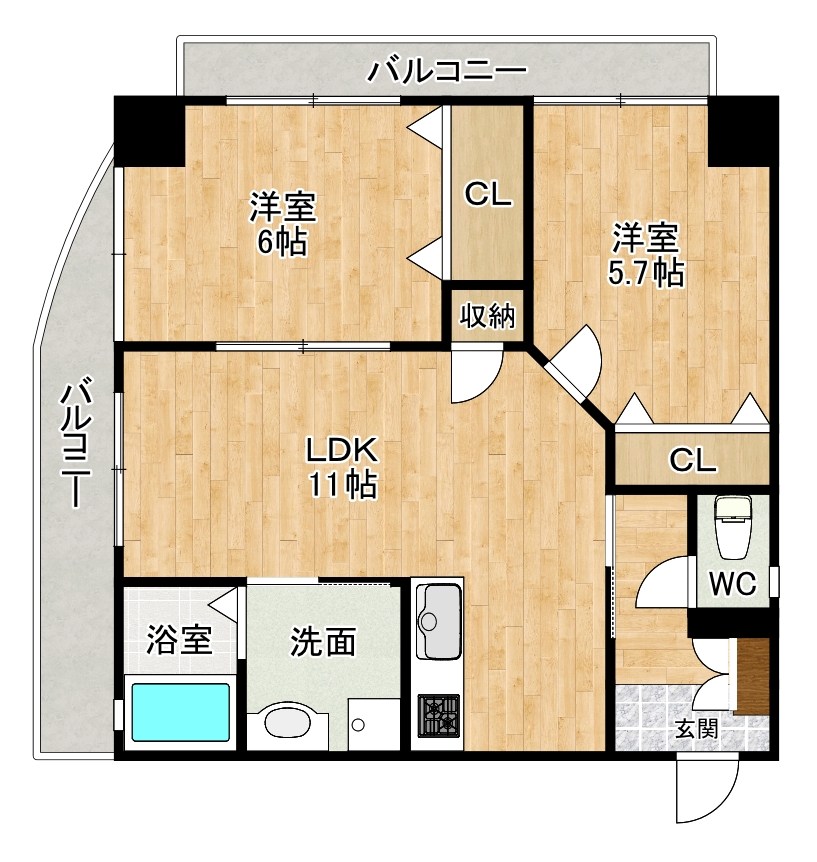 Ｔ　ｔｈｅ　ｓｔｙｌｅ 603号室 間取り