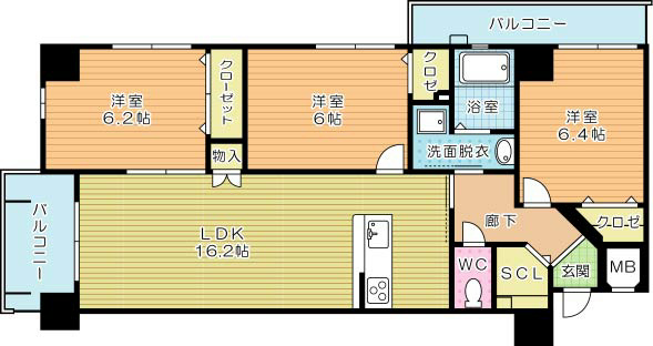 T the style 302号室 間取り