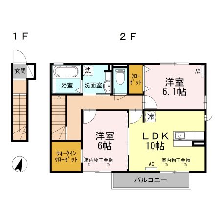 フォルトゥーナ 201号室 間取り