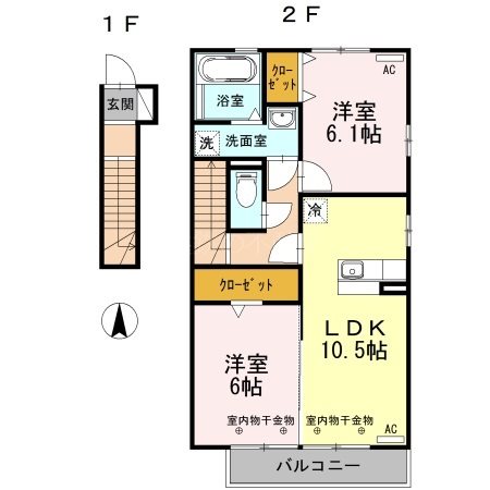 セジュールSENGEN 201号室 間取り