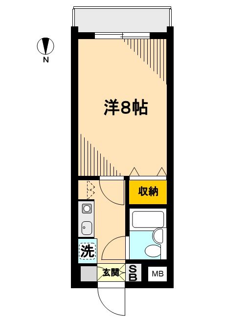 サンリプル 102号室 間取り