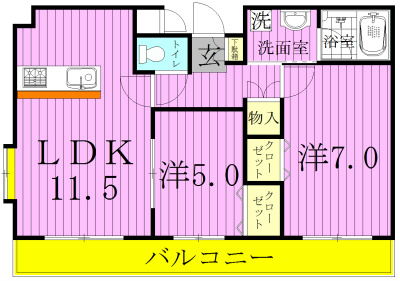 ヴェルテけやき坂通り 101号室 間取り