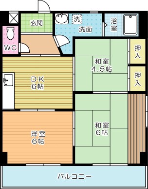 スカイハイツ原田  403号室 間取り