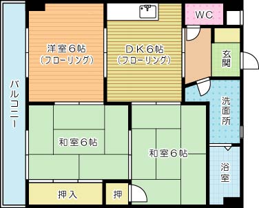 スカイハイツ原田  403号室 間取り
