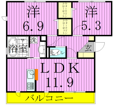 101号室 間取り