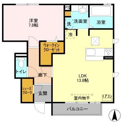 シエロＢ 102号室 間取り