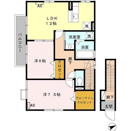 グランビアコート 201号室 間取り