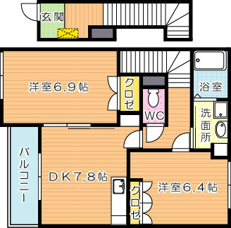 ヴィラージュ新木屋瀬  間取り