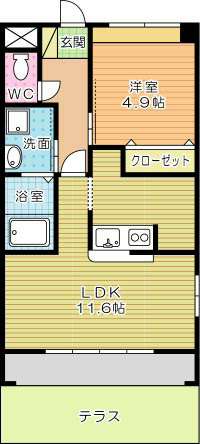 クリスタルガーデンⅡ  101号室 間取り