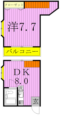 フットヒル 201号室 間取り