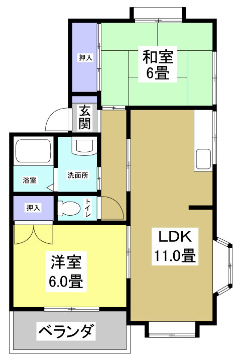 サンワハイツⅢ 201号室 間取り