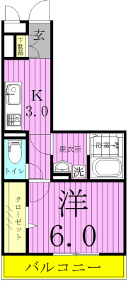 オッツ新鎌ヶ谷 201号室 間取り