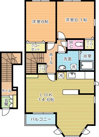 サンレミ葛原Ｅ 間取り図