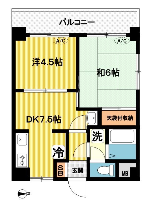 サンローゼ津田 504号室 間取り