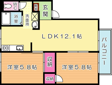ヒルサイド都 203号室 間取り
