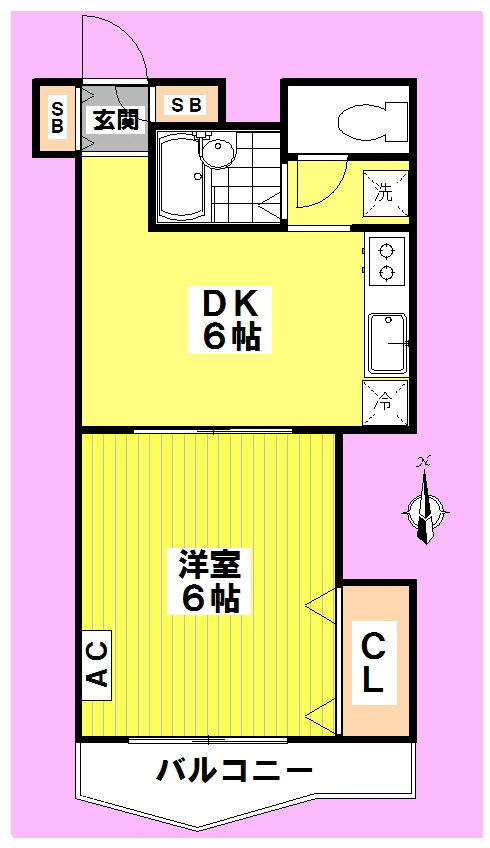 ベルデ輿石 206号室 間取り