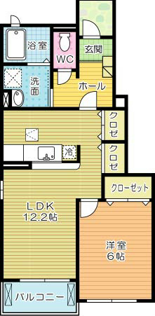 レフィナード三番街Ⅱ   105号室 間取り