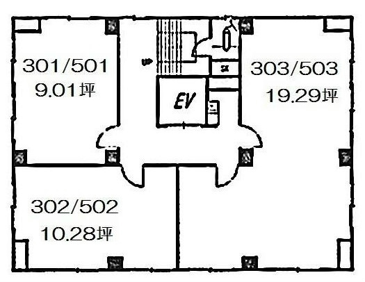 ＨＵＢ　ＧＩＮＺＡ　ＥＡＳＴ  間取り図