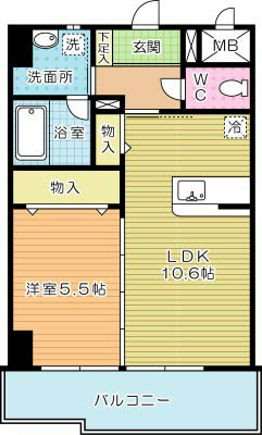 グランドコート嵐山 302号室 間取り