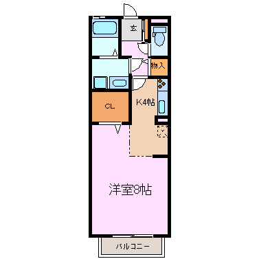 グランシャリオＭ  205号室 間取り